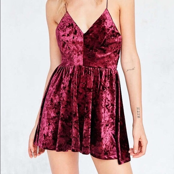 Urban Outfitters Velvet Romper - Picture 1 of 2